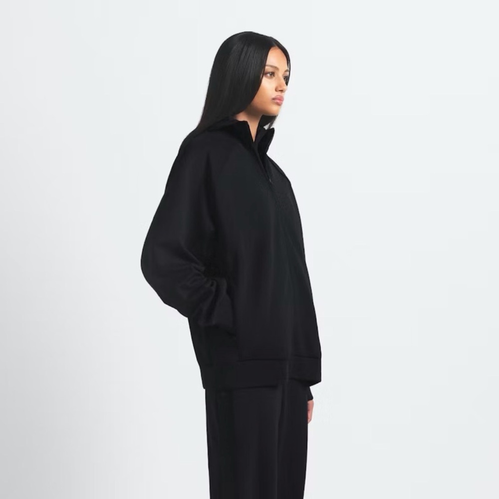 NWT Nike x Skims Matte Tricot Oversized Track Jacket in Obsidian Size Large - Picture 3 of 6